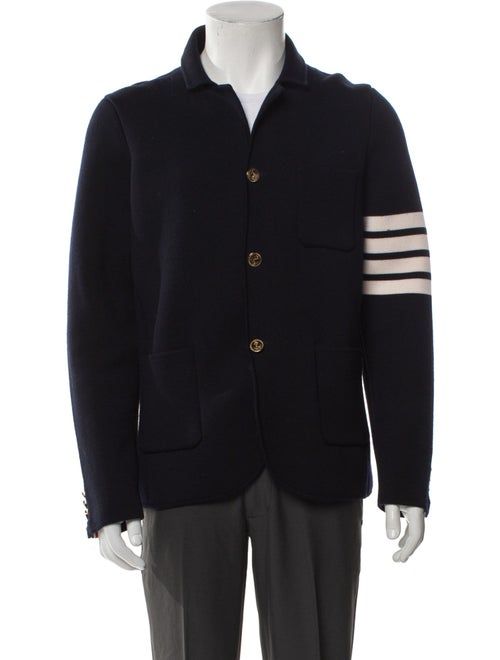 Thom Browne 4-Bar Sport Coat Wool Polo Sweater