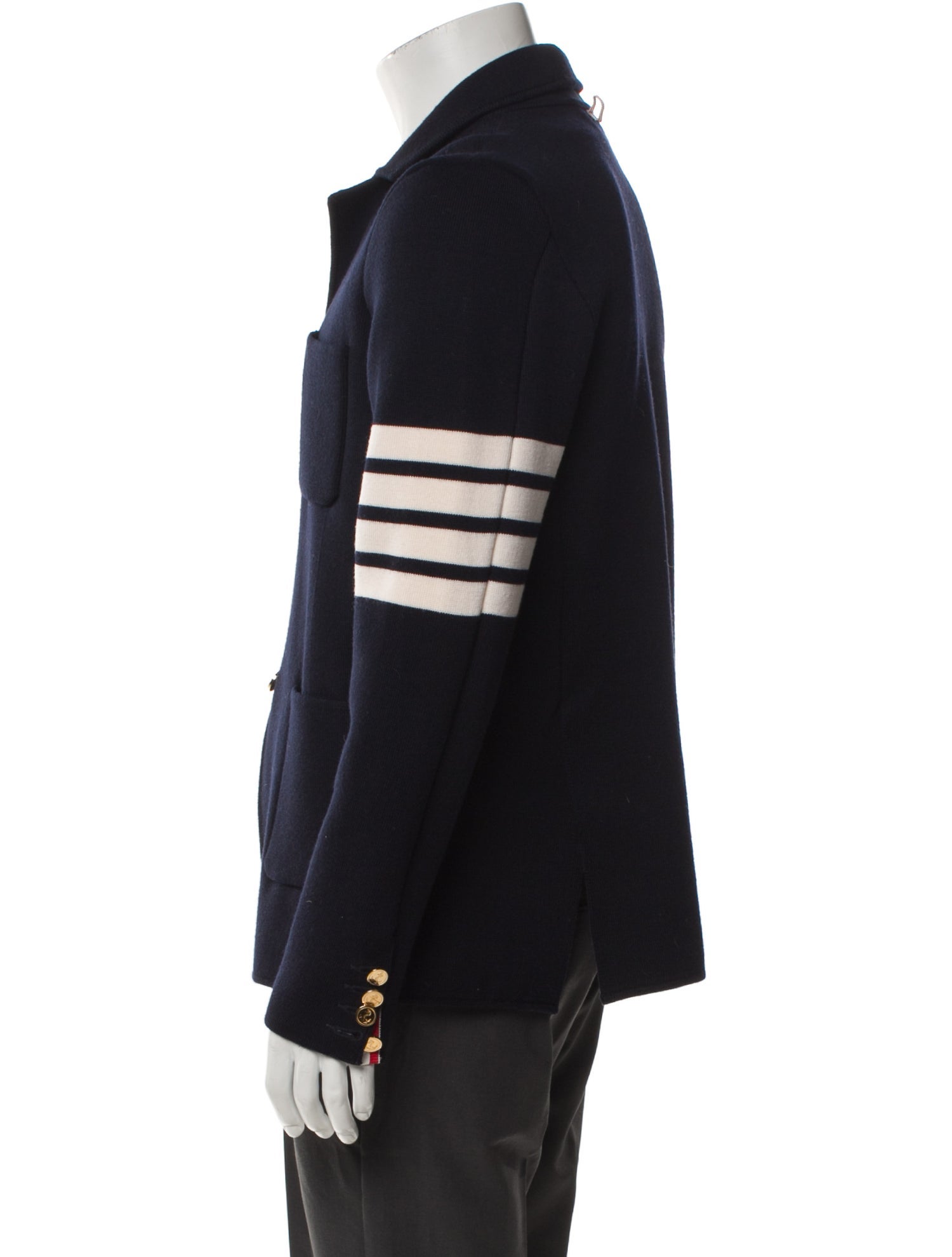Thom Browne 4-Bar Sport Coat Wool Polo Sweater