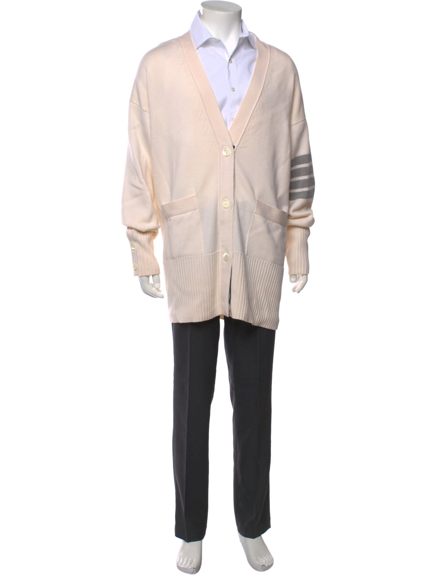 Thom Browne Merino Wool V-Neck Cardigan