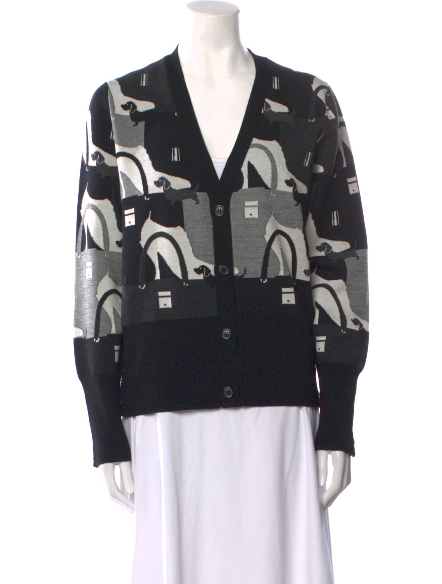 Thom Browne Hector Print Merino Wool Sweater