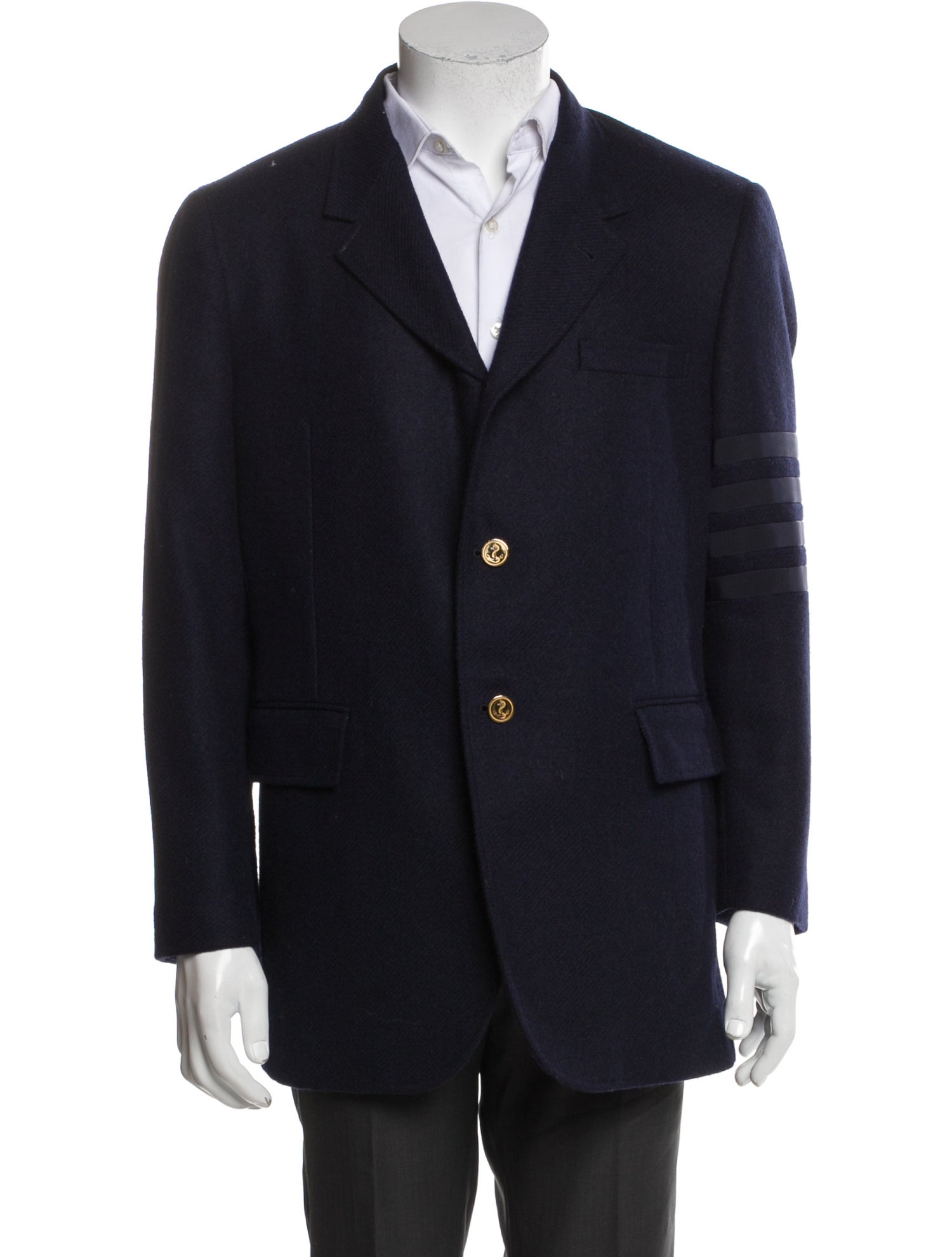 Thom Browne Wool Grosgrain Trim Blazer
