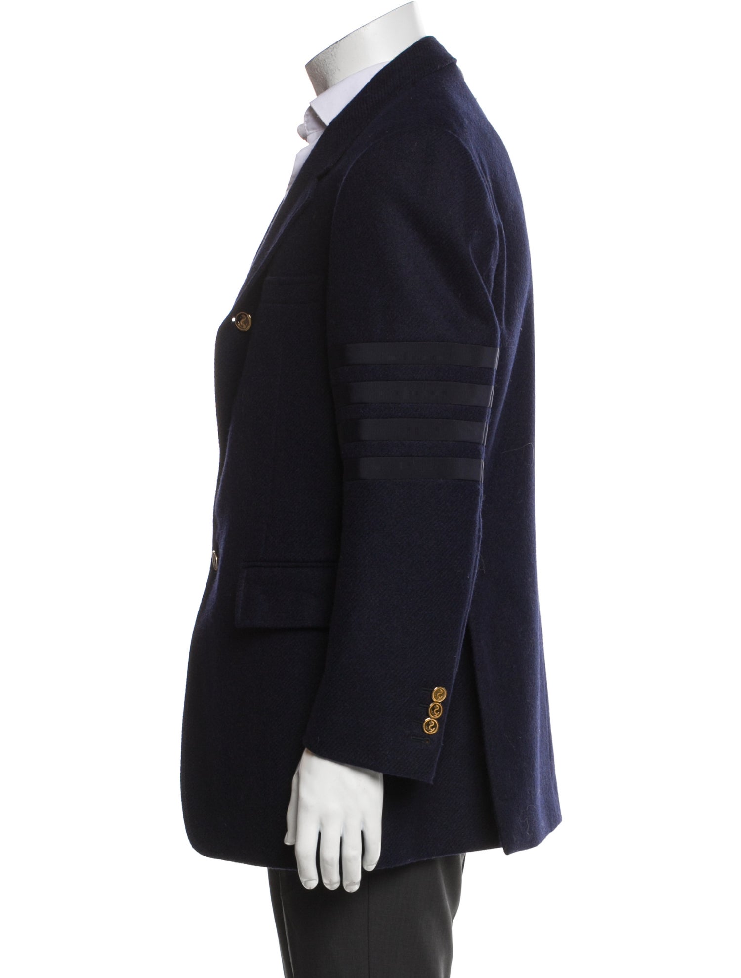 Thom Browne Wool Grosgrain Trim Blazer
