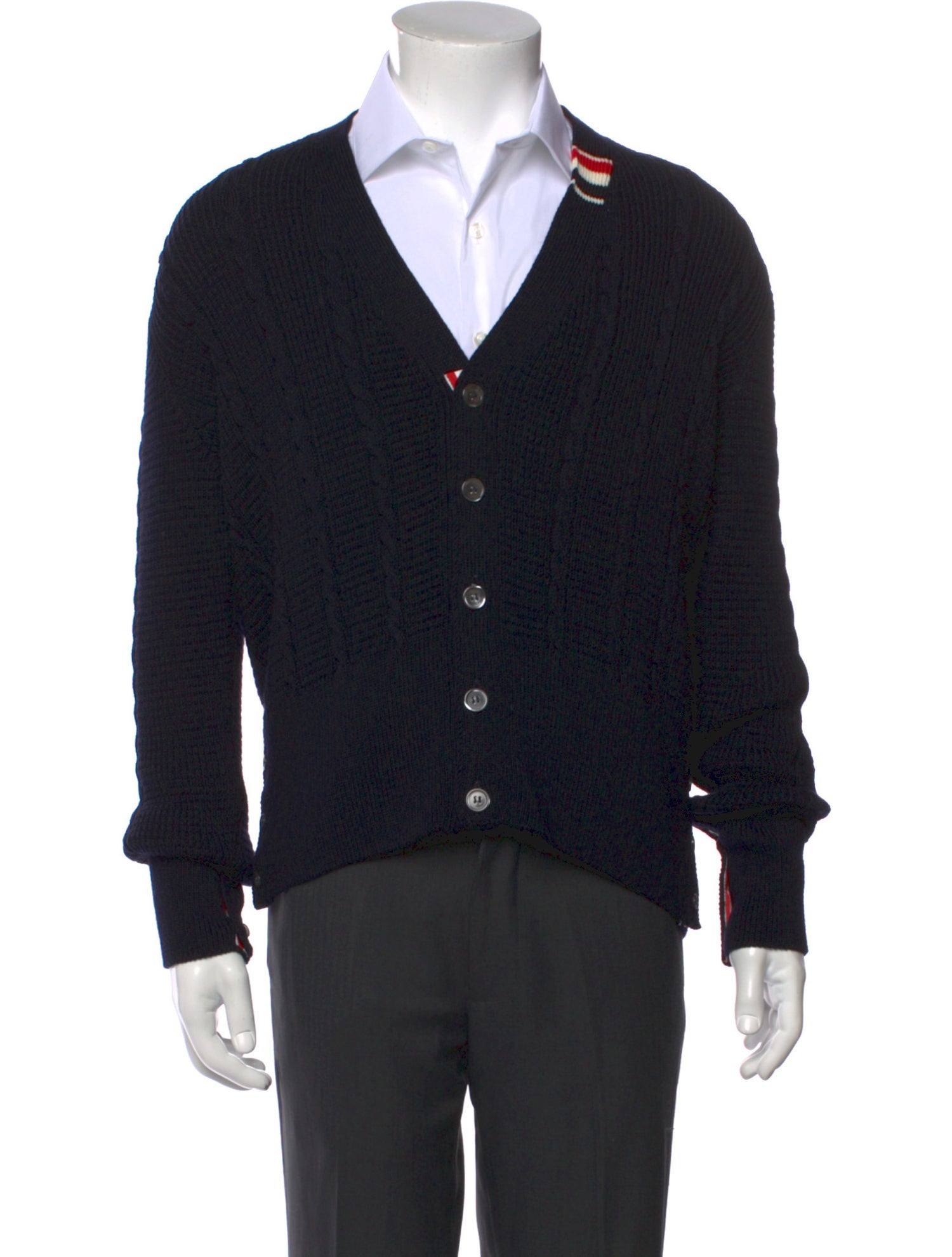 Thom Browne Virgin Wool V-Neck Cardigan