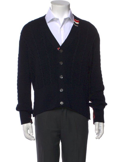 Thom Browne Virgin Wool V-Neck Cardigan