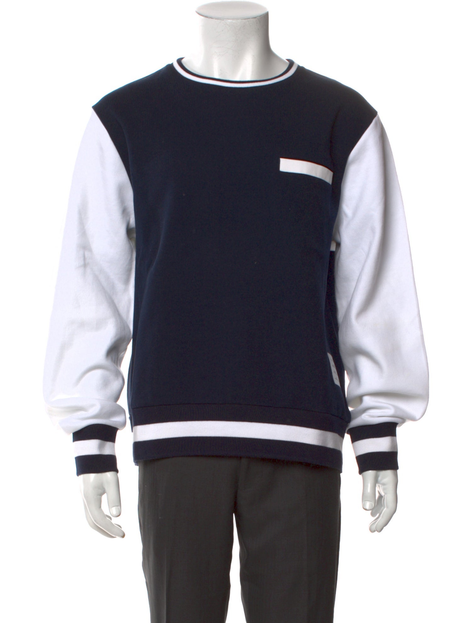 Thom Browne Colorblock Pattern Crew Neck Pullover