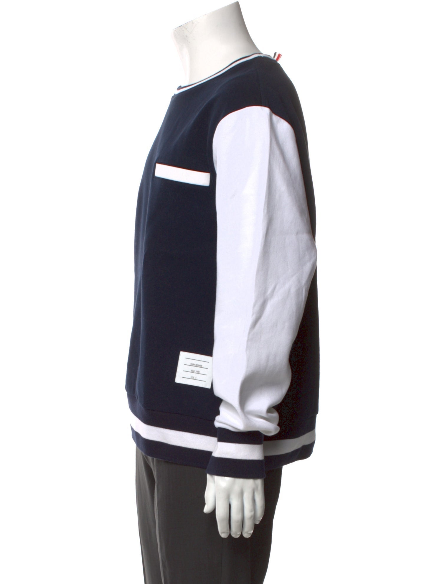 Thom Browne Colorblock Pattern Crew Neck Pullover
