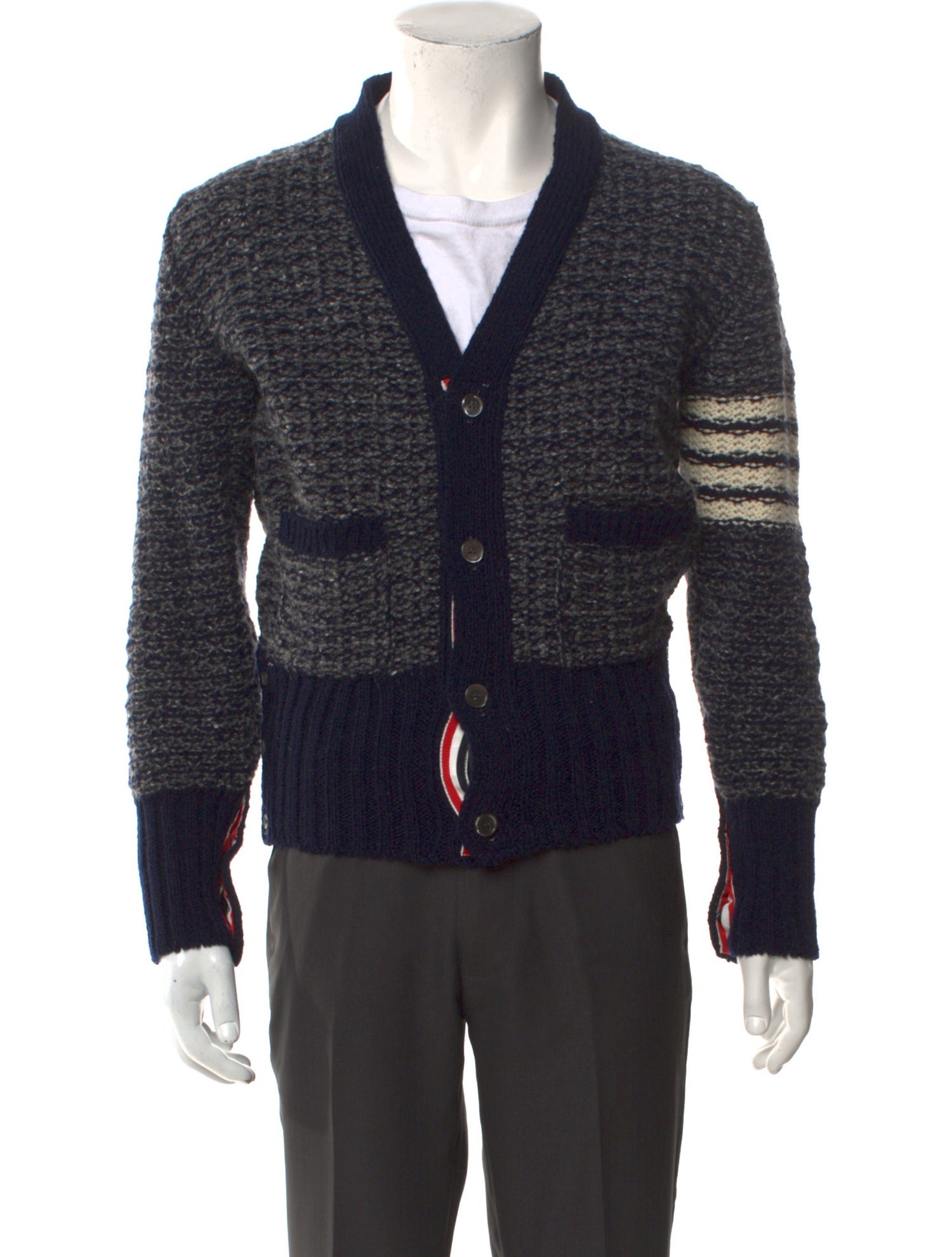 Thom Browne Wool Striped Cardigan