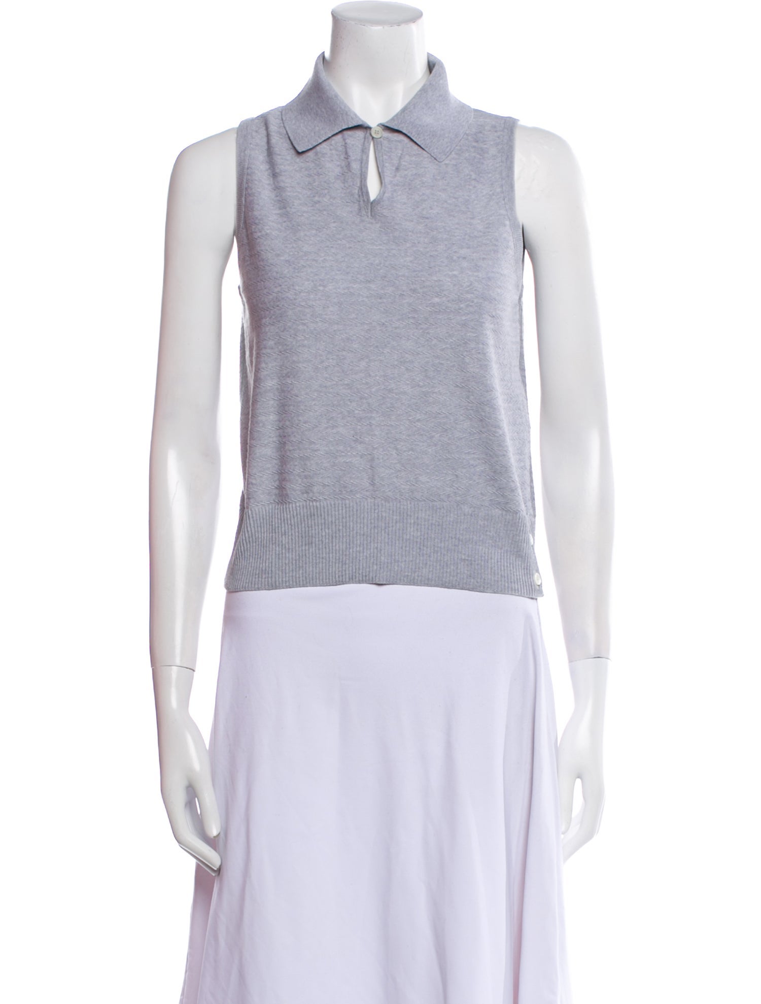 Thom Browne V-Neck Sleeveless Polo