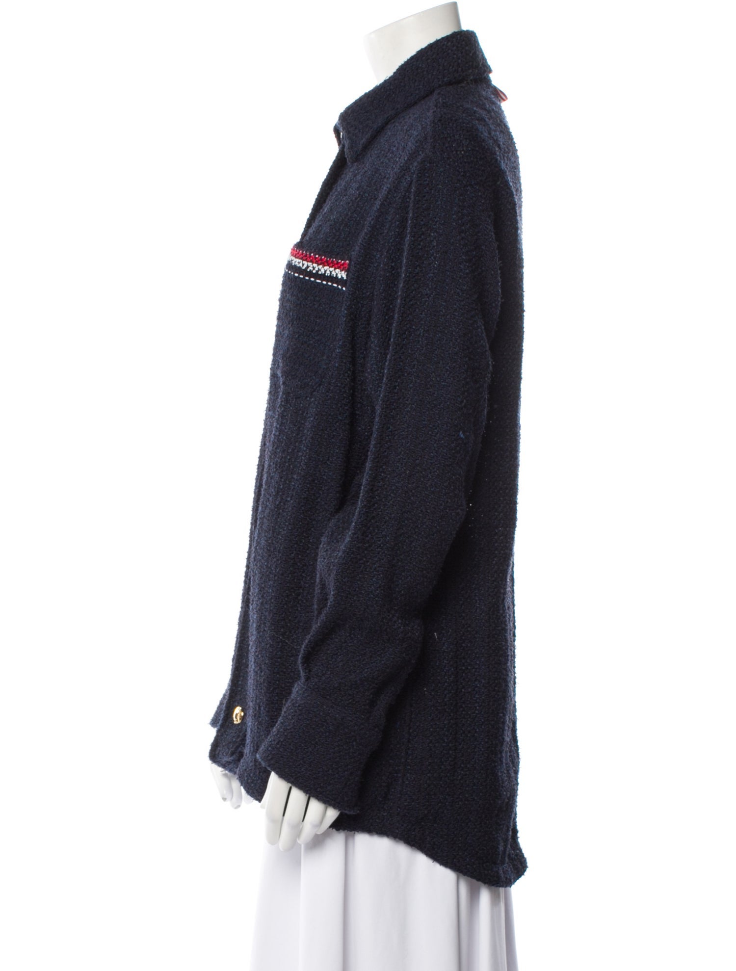 Thom Browne Tweed Plaid Print Denim Jacket