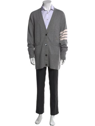 Thom Browne 4 Bar Stripe Merino Wool Cardigan