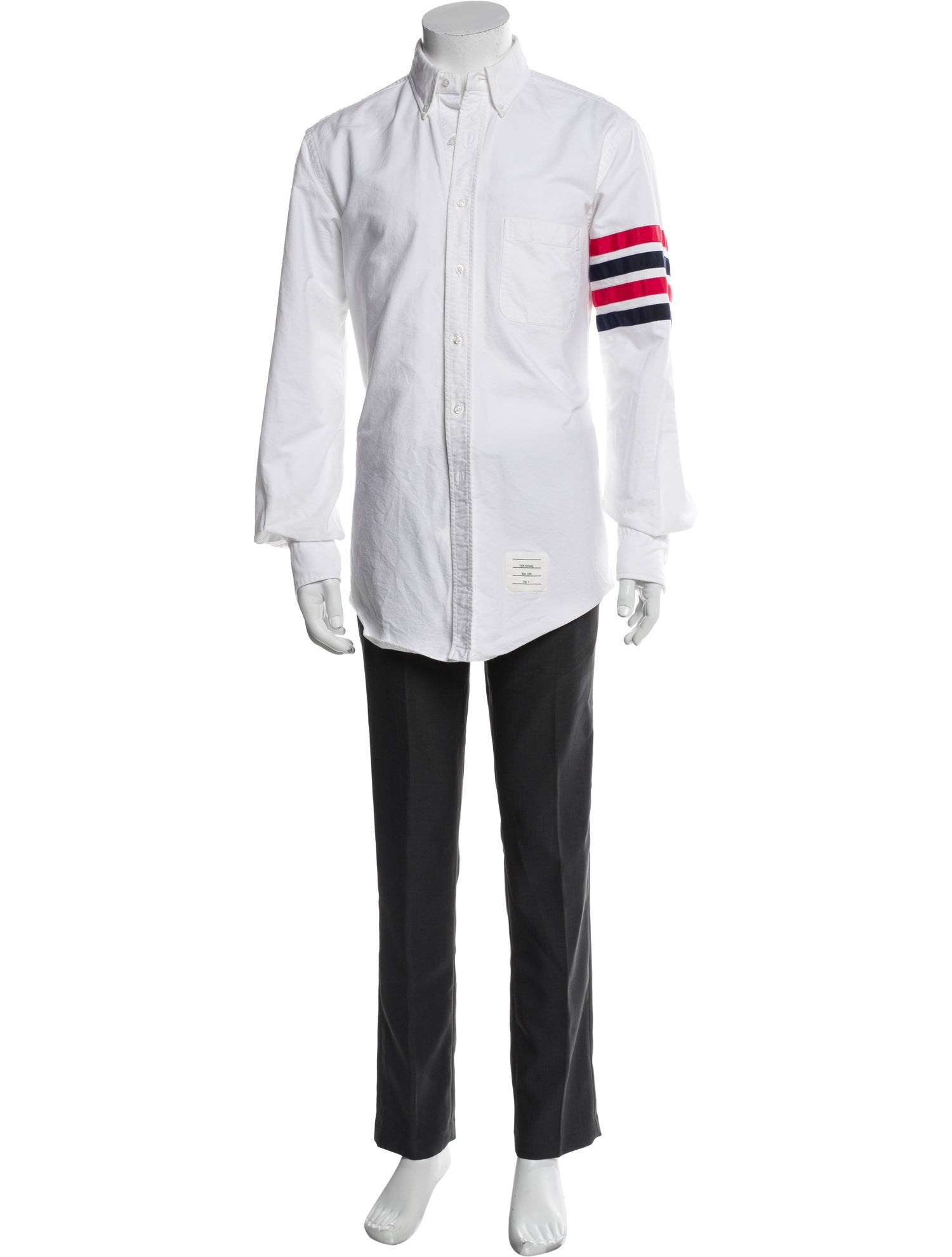 Thom Browne 4 Bar Stripe Striped Western Shirt
