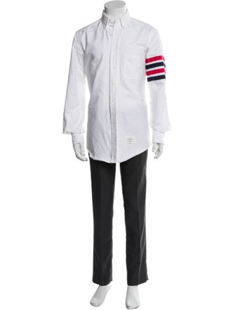 Thom Browne 4 Bar Stripe Striped Western Shirt