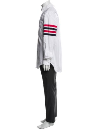 Thom Browne 4 Bar Stripe Striped Western Shirt