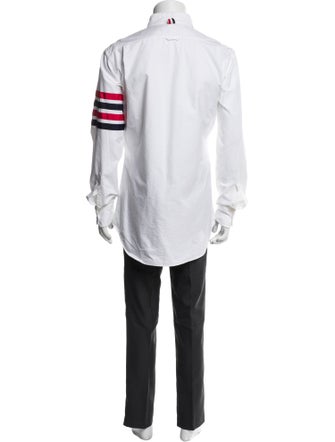 Thom Browne 4 Bar Stripe Striped Western Shirt