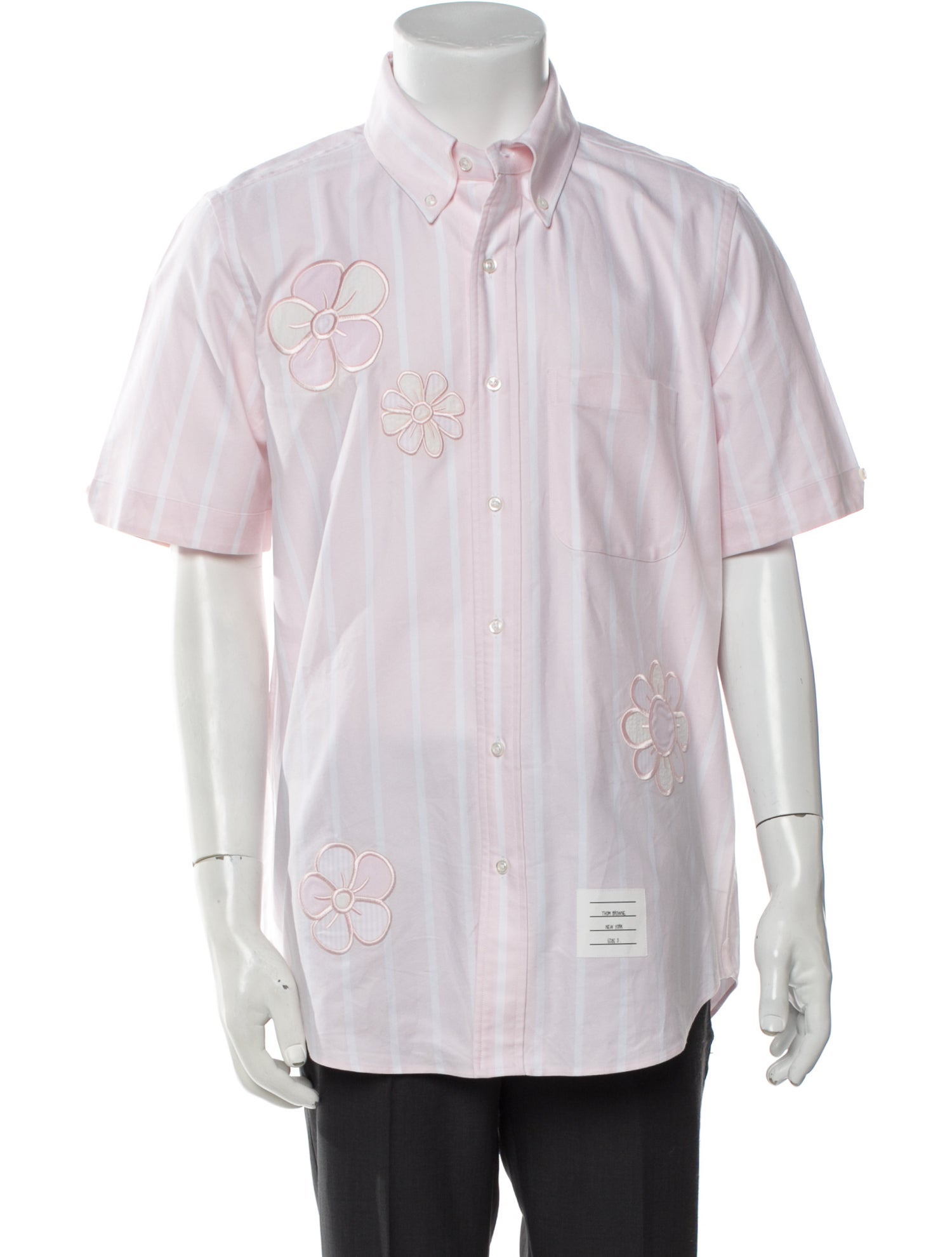Thom Browne Floral Motif Graphic Print Shirt