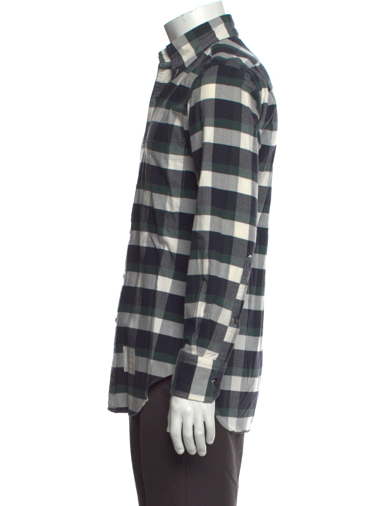 Thom Browne Plaid Print Long Sleeve Shirt