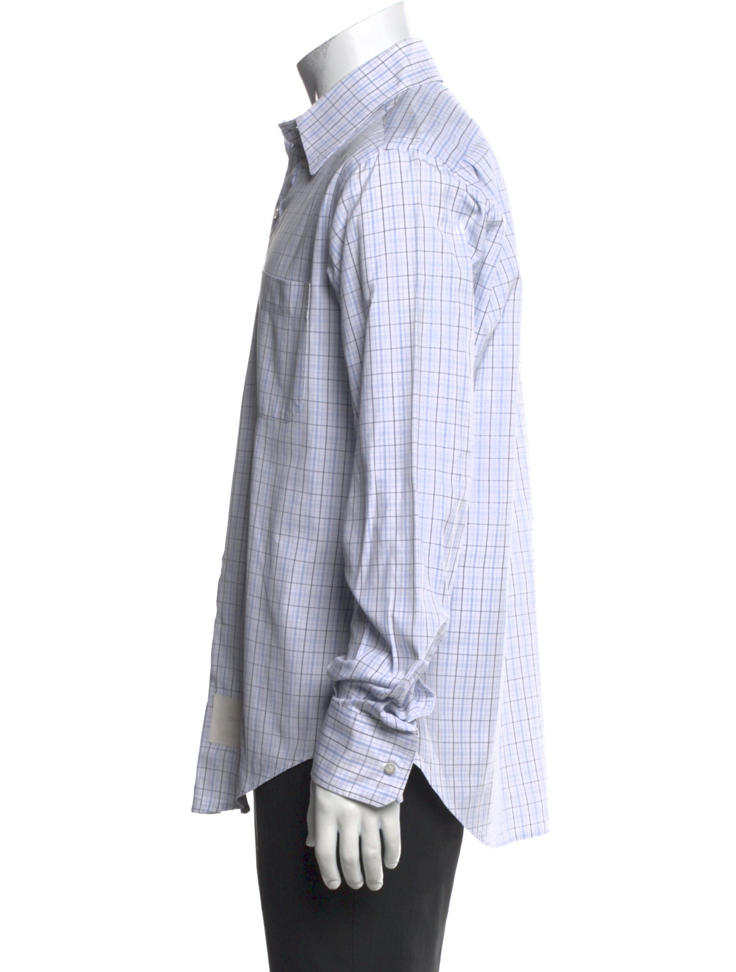 Thom Browne Plaid Print Long Sleeve Shirt