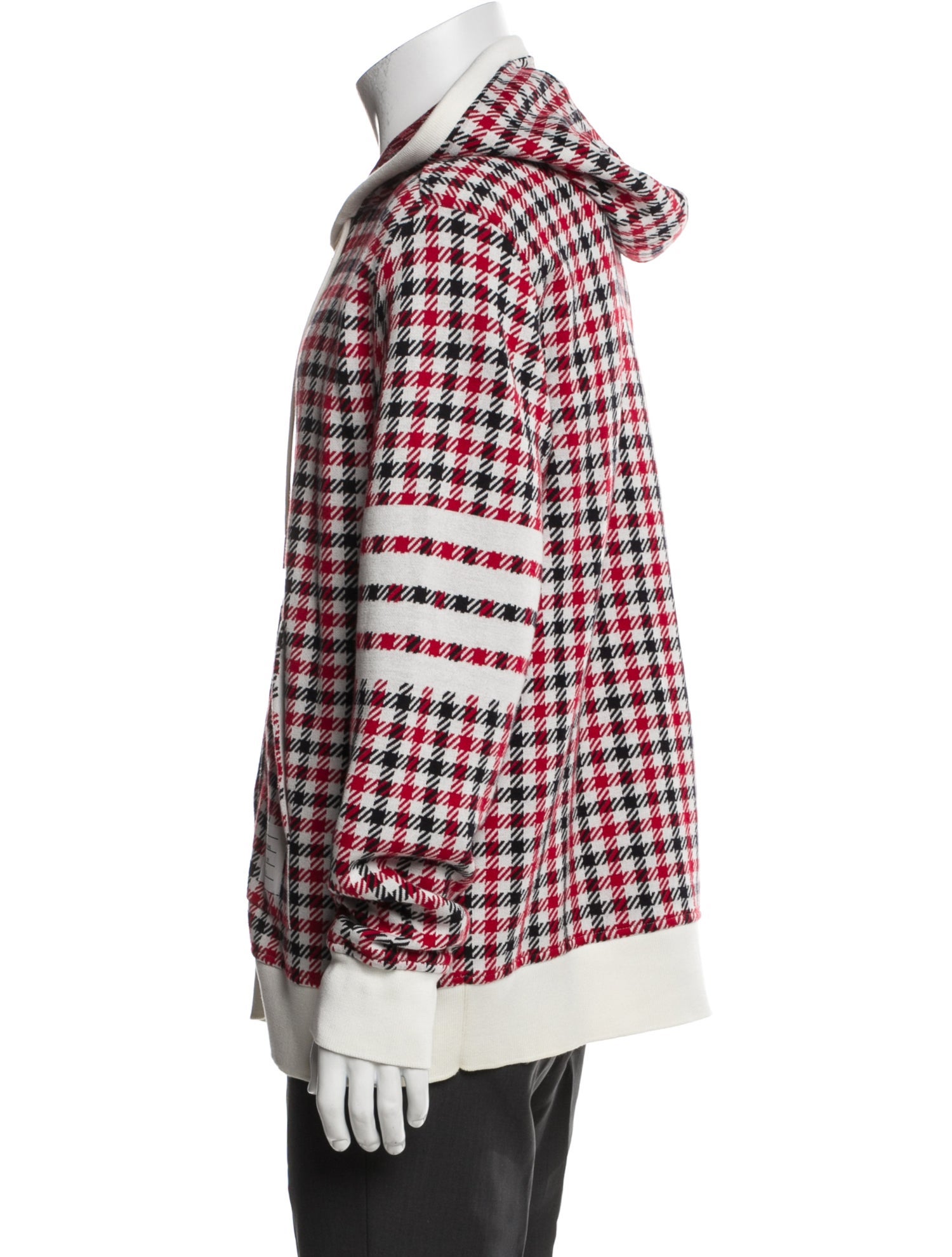 Thom Browne Plaid Print V-Neck Cardigan