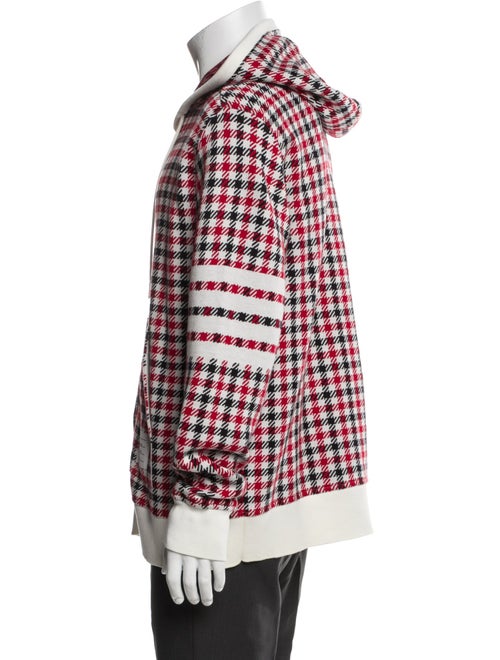 Thom Browne Plaid Print V-Neck Cardigan