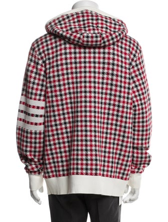 Thom Browne Plaid Print V-Neck Cardigan