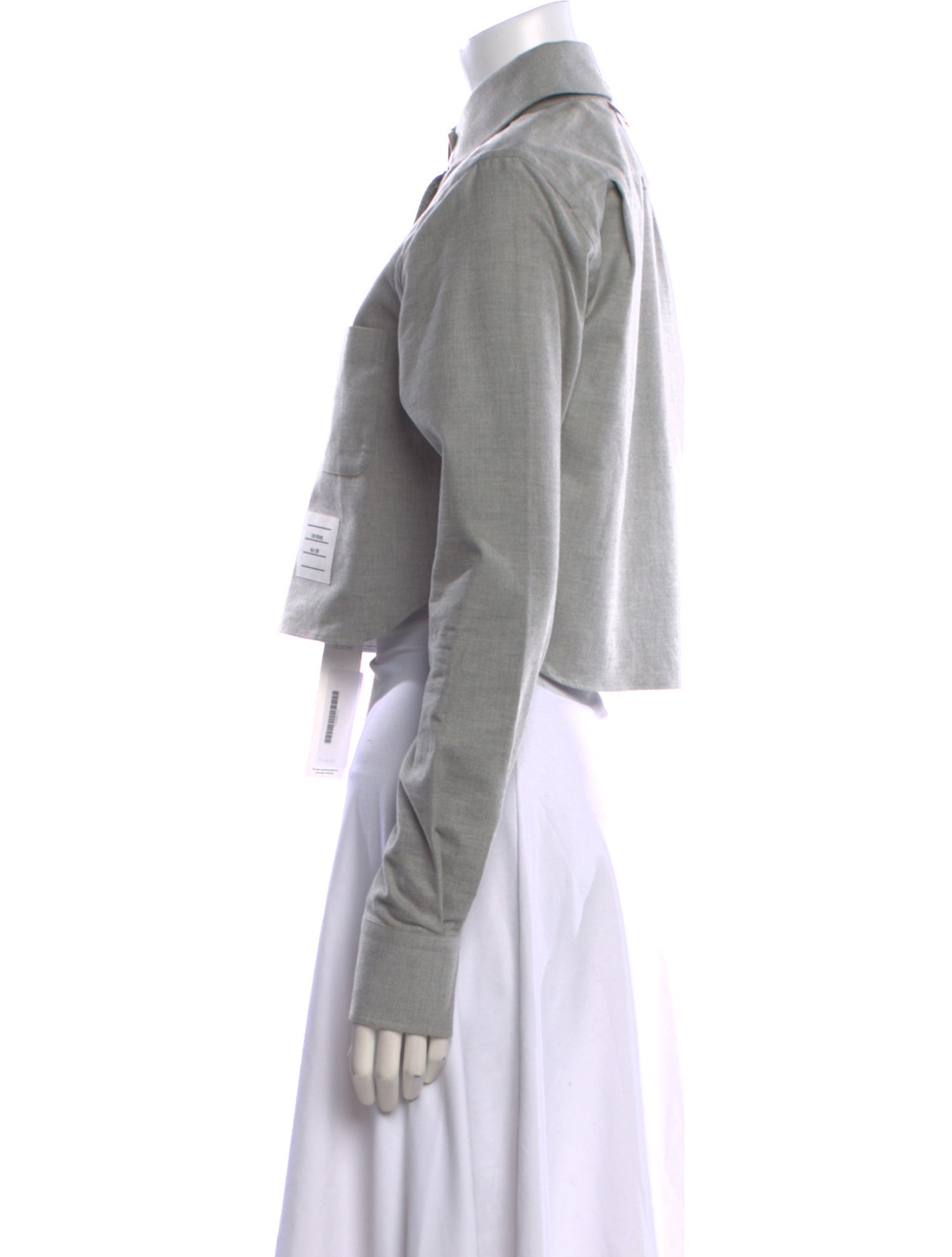 Thom Browne Classic Flannel Long Sleeve Crop Top