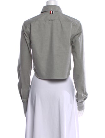 Thom Browne Classic Flannel Long Sleeve Crop Top