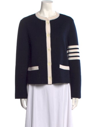 Thom Browne Wool Colorblock Pattern Sweater