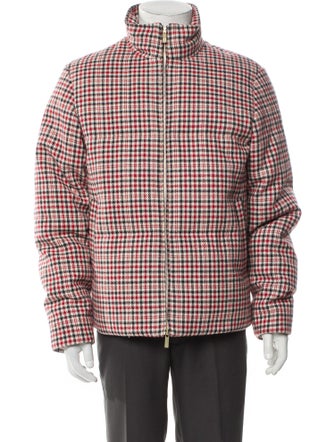 Thom Browne Wool Plaid Print Puffer Coat