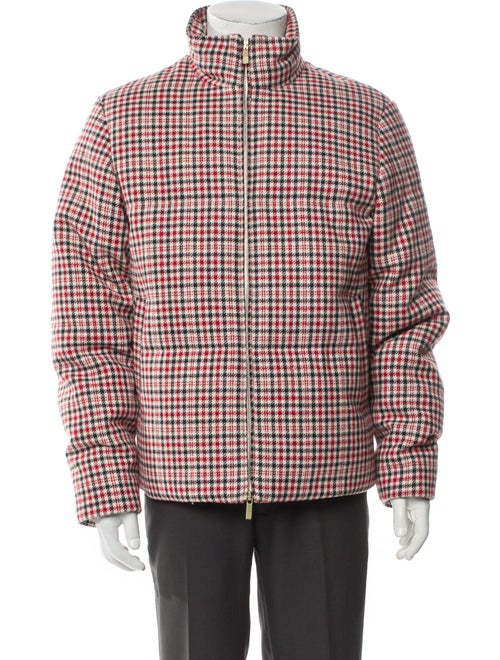 Thom Browne Wool Plaid Print Puffer Coat