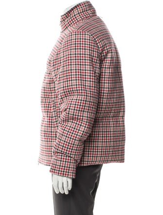 Thom Browne Wool Plaid Print Puffer Coat