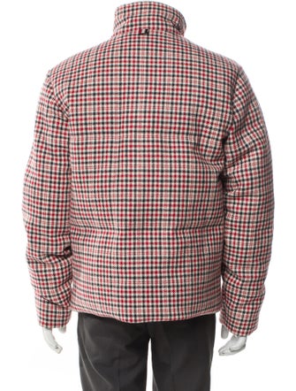 Thom Browne Wool Plaid Print Puffer Coat