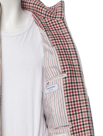Thom Browne Wool Plaid Print Puffer Coat