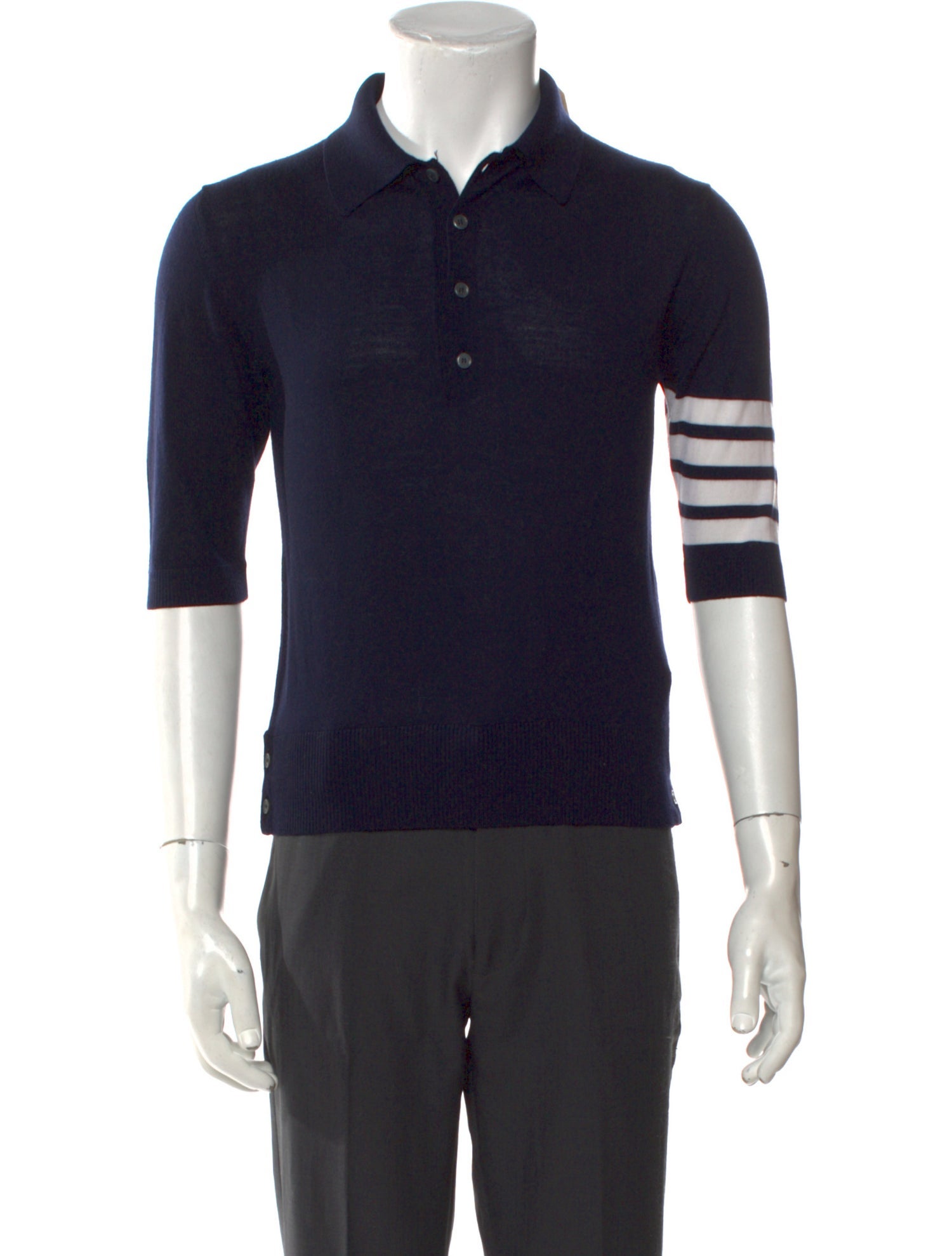 Thom Browne 4-Bar Wool Polo Shirt