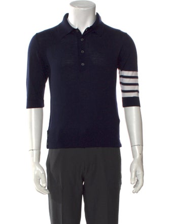 Thom Browne 4-Bar Wool Polo Shirt