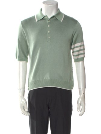 Thom Browne 4-Bar Silk Polo Shirt