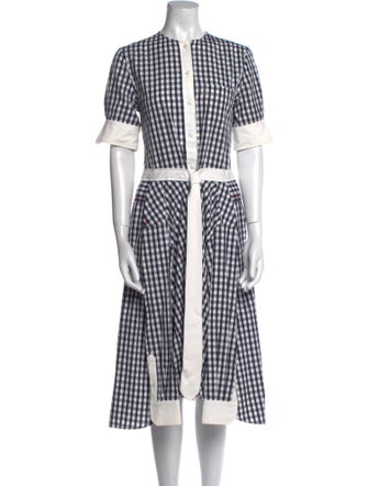 Thom Browne Plaid Print Knee-Length Dress