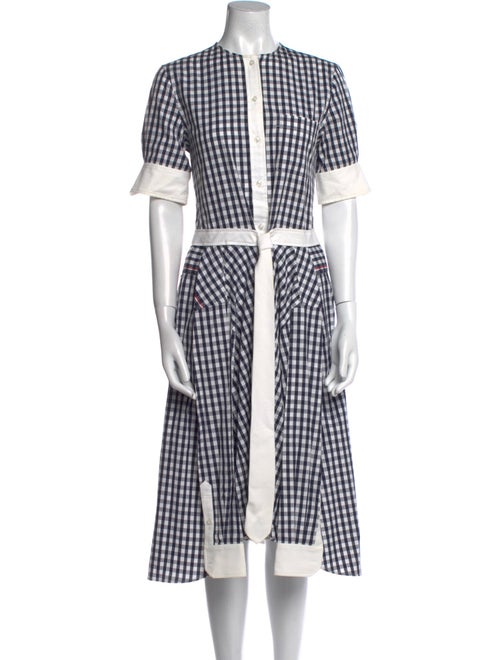 Thom Browne Plaid Print Knee-Length Dress