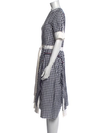 Thom Browne Plaid Print Knee-Length Dress