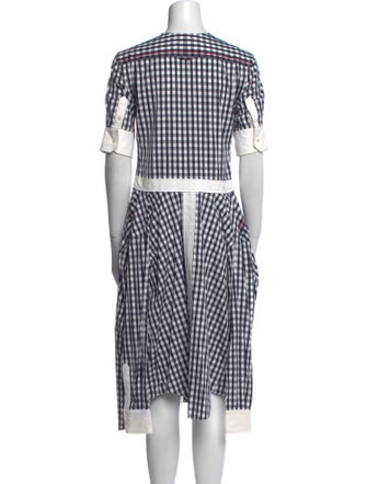 Thom Browne Plaid Print Knee-Length Dress