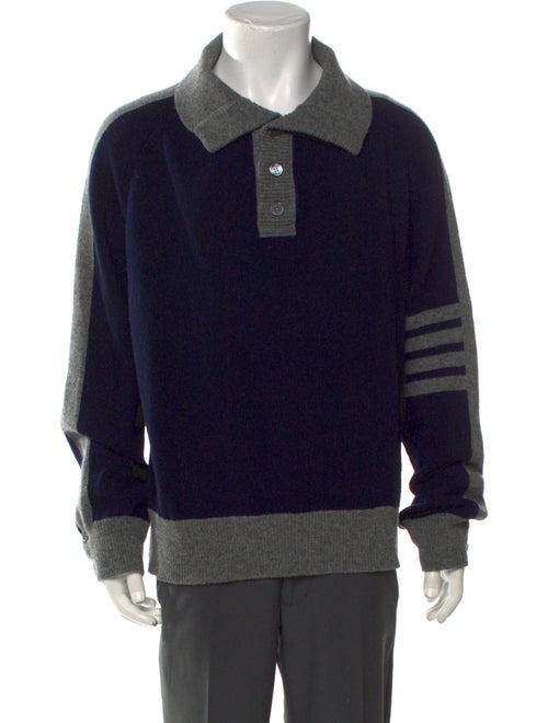 Thom Browne 4-Bar Wool Polo Sweater