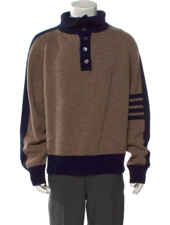 Thom Browne 4-Bar Wool Polo Sweater