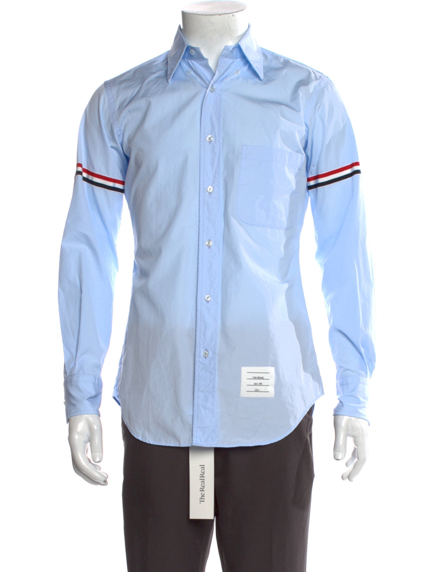 Thom Browne Colorblock Pattern Long Sleeve Dress Shirt
