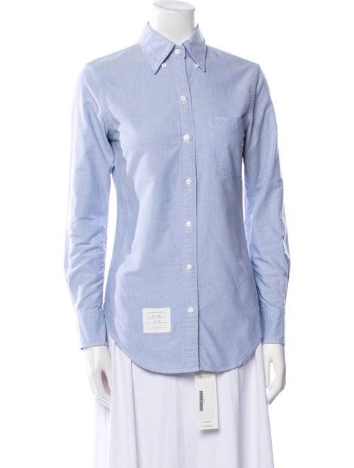 Thom Browne Oxford Long Sleeve Button-Up Top