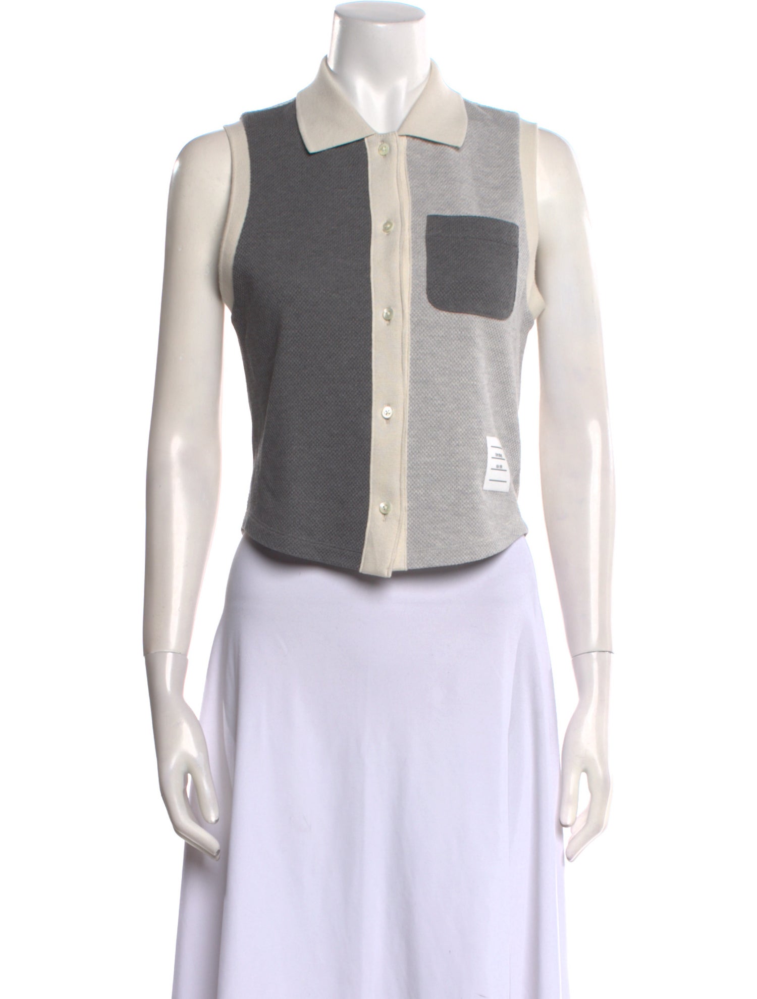 Thom Browne Fun Mix Sleeveless Crop Top
