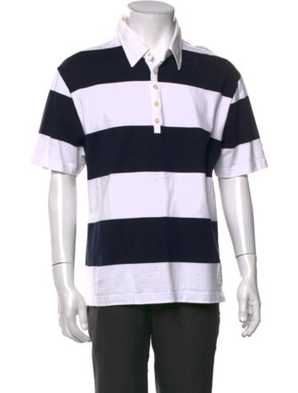 Thom Browne Striped V-Neck Polo Shirt