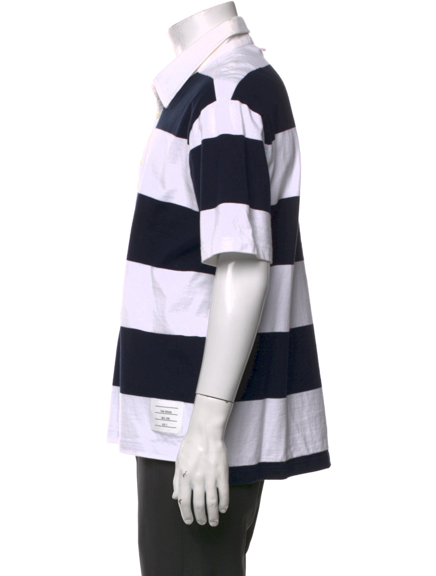 Thom Browne Striped V-Neck Polo Shirt