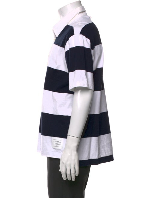 Thom Browne Striped V-Neck Polo Shirt