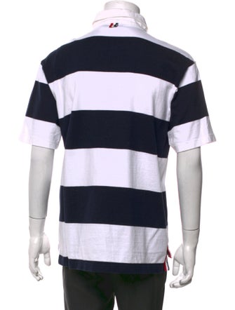 Thom Browne Striped V-Neck Polo Shirt