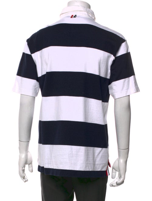 Thom Browne Striped V-Neck Polo Shirt