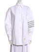 Thom Browne 4-Bar Long Sleeve Button-Up Top